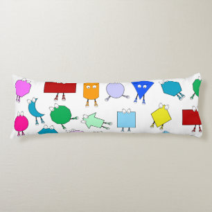 Colourful 2D & 3D Geometric Shapes Pattern for Kid Body Cushion