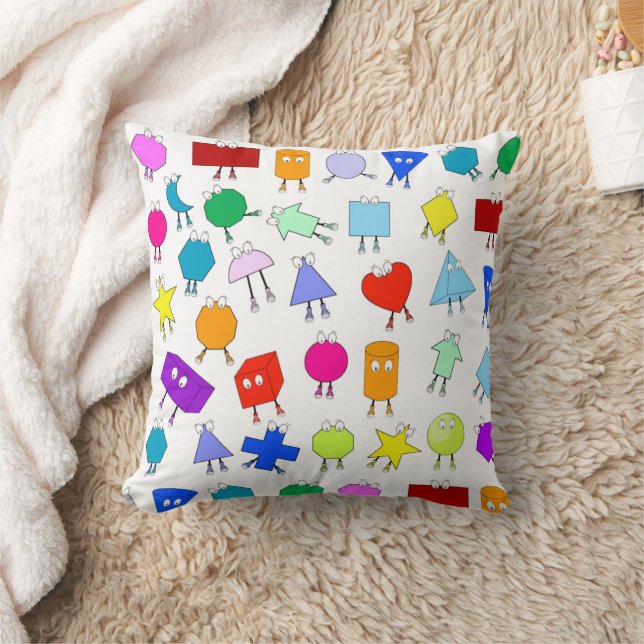 Colourful 2D & 3D Geometric Shapes Pattern for Kid Cushion (Blanket)