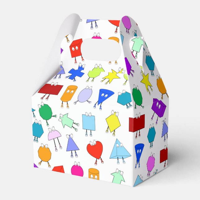 Colourful 2D & 3D Geometric Shapes Pattern for Kid Favour Box (Front Side)