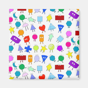 Colourful 2D & 3D Geometric Shapes Pattern for Kid Magnet