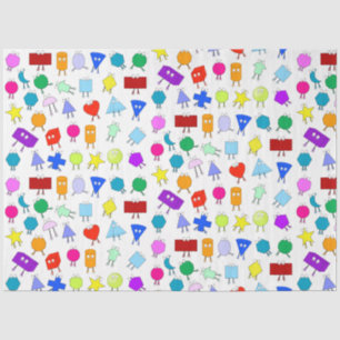 Colourful 2D & 3D Geometric Shapes Pattern for Kid Tissue Paper