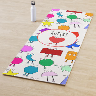 Colourful 2D & 3D Geometric Shapes Pattern for Kid Yoga Mat