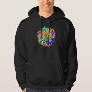 Colourful 2nd Grade Vibes Teacher Student Back To  Hoodie