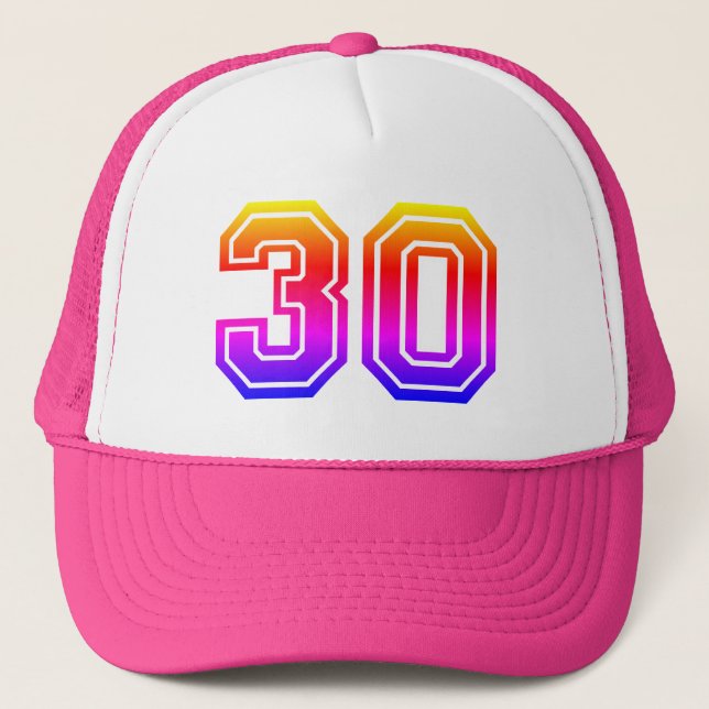 Colourful 30th Birthday Party Trucker Hat (Front)