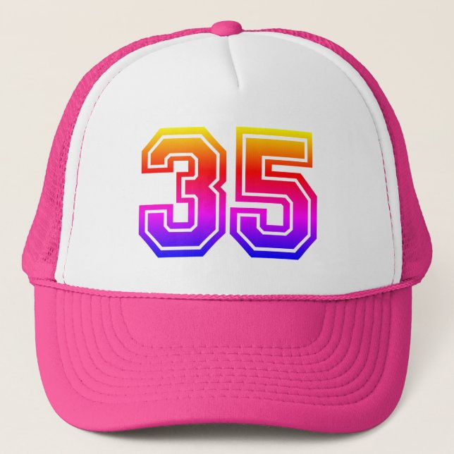 Colourful 35th Birthday Party Trucker Hat (Front)