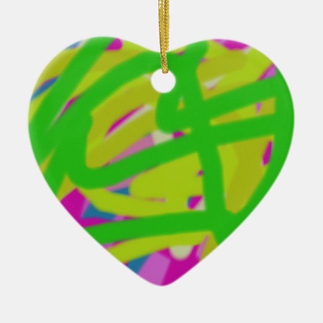 colourful 3748 abstract art ceramic tree decoration (Front)