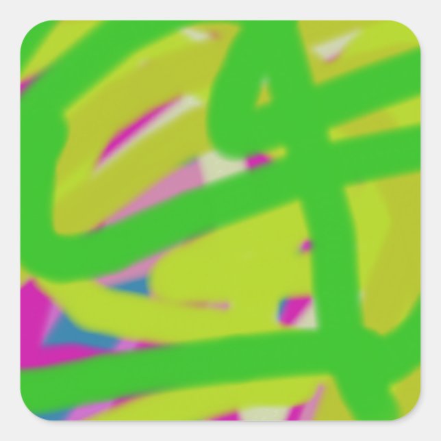 colourful 3748 abstract art square sticker (Front)