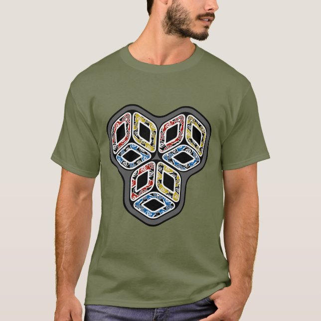 Colourful 3-D Cubes T-Shirt (Front)