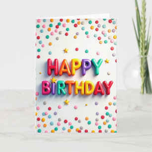 Colourful 3D Birthday Card
