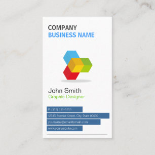 Colourful 3D Cube Logo - Creative and Unique Business Card