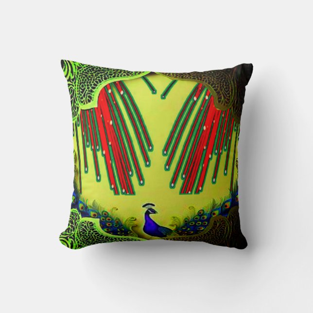 Colourful 3D Digital Art Throw Pillow | 16x16 Perf (Front)