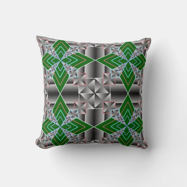 Colourful 3D Digital Art Throw Pillow | 16x16 Perf (Front)