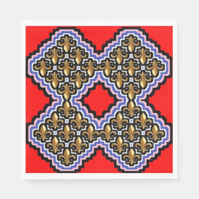 Colourful 3D Digital Design Luncheon Napkins - Per (Front)