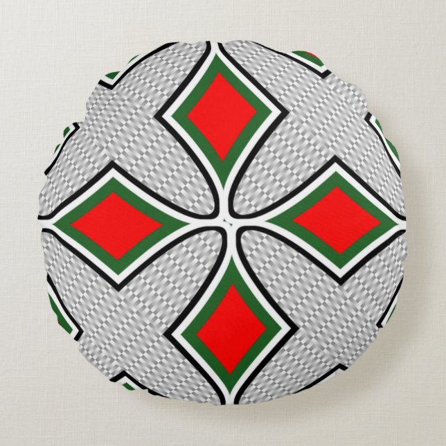 Colourful 3D Digital Design Round Throw Pillow (Front)