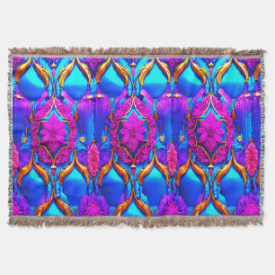 Colourful 3D Digital Design Throw Blanket