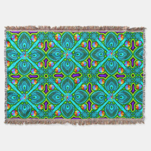 Colourful 3D Digital Design Throw Blanket
