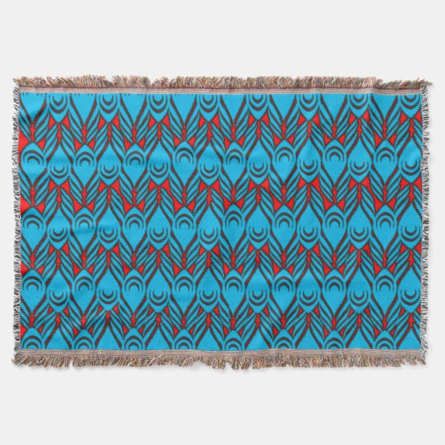 Colourful 3D Digital Design Throw Blanket (Front)