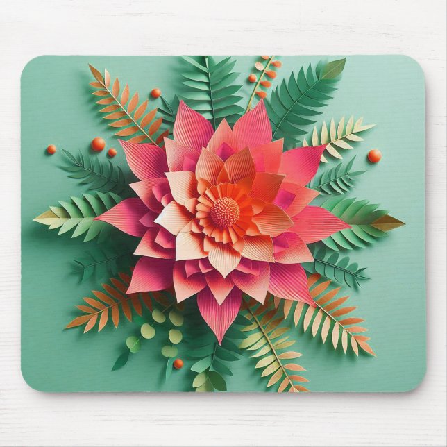 Colourful 3d flowers mouse mat (Front)