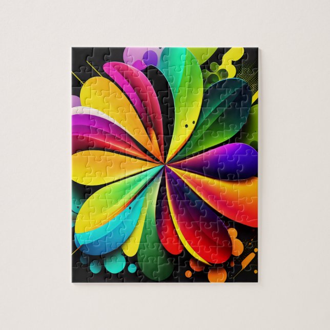 Colourful 3D Geometric Abstract Jigsaw Puzzle (Vertical)