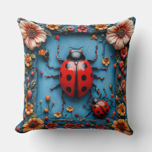 Colourful 3d ladybug cushion
