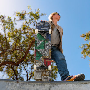 Colourful 3D Mosaic Skateboard - Modern Luxury