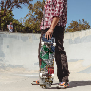 Colourful 3D Mosaic Skateboard - Modern Luxury