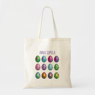 Colourful 3D Vector Eggs Happy Easter Tote Bag