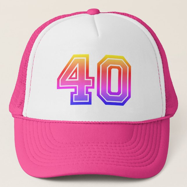 Colourful 40th Birthday Party Trucker Hat (Front)