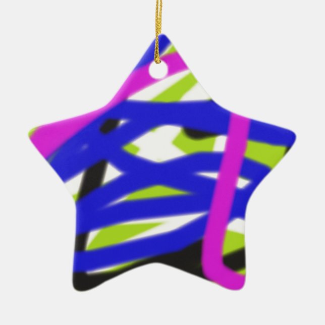 colourful 4834 abstract art ceramic tree decoration (Front)