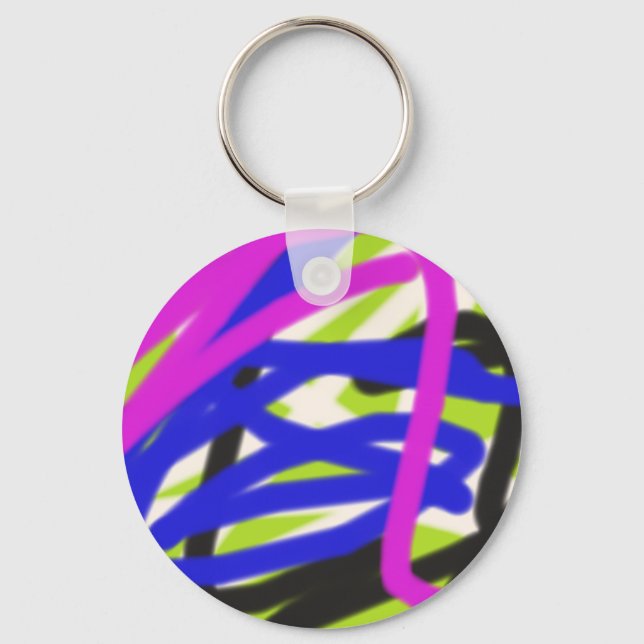 colourful 4834 abstract art key ring (Front)