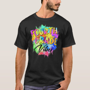 Colourful 4th Grade Vibes Teacher Student Back To T-Shirt