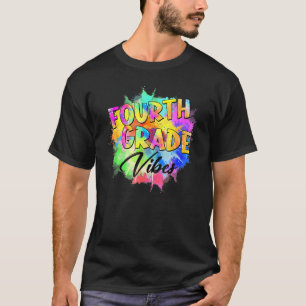 Colourful 4th Grade Vibes Teacher Student Back To T-Shirt