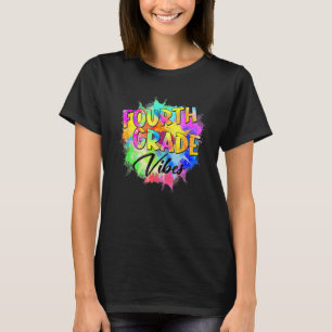 Colourful 4th Grade Vibes Teacher Student Back To T-Shirt