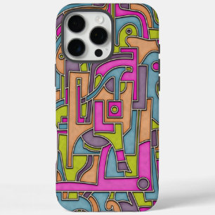 Colourful 60s Mod Geometric Abstract iPhone 16 Pro Max Case