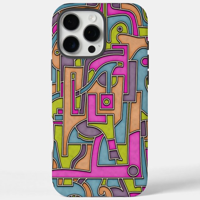 Colourful 60s Mod Geometric Abstract Case-Mate iPhone Case (Back)