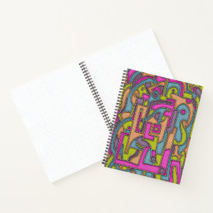 Colourful 60s Mod Geometric Abstract Notebook