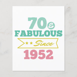 colourful 70 and fabulous since 1952 flyer