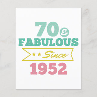 colourful 70 and fabulous since 1952 flyer