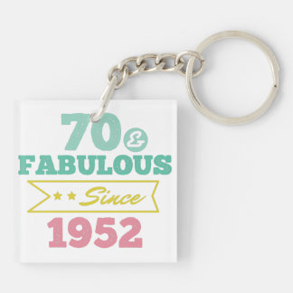 colourful 70 and fabulous since 1952 key ring
