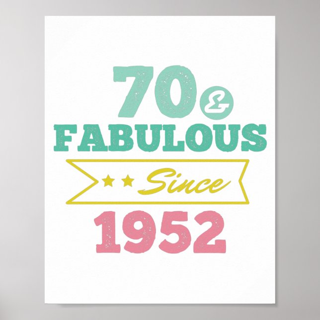 colourful 70 and fabulous since 1952 poster (Front)