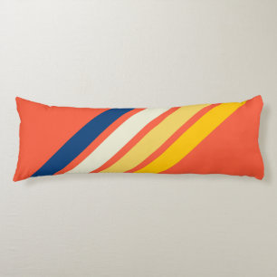Colourful 70s 80s Retro Striped Stripes Body Cushion