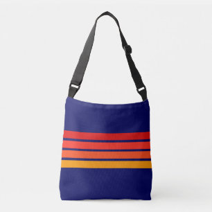 Colourful 70s 80s Retro Striped Stripes Crossbody Bag
