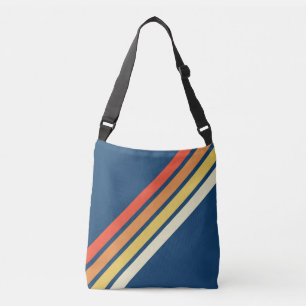Colourful 70s 80s Retro Striped Stripes Crossbody Bag