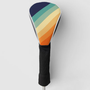Colourful 70s 80s Retro Striped Stripes Golf Head Cover