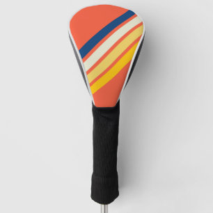 Colourful 70s 80s Retro Striped Stripes Golf Head Cover