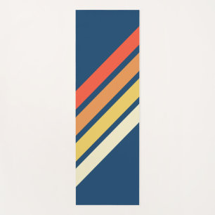 Colourful 70s 80s Retro Striped Stripes Yoga Mat