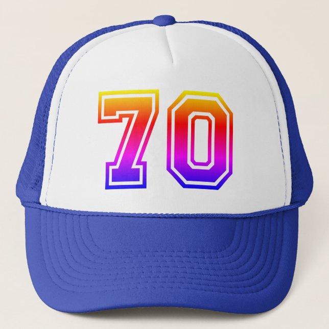 Colourful 70th Birthday Trucker Hat (Front)