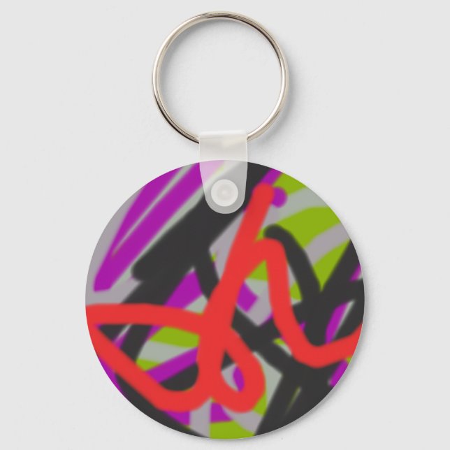 colourful 7564 abstract art key ring (Front)