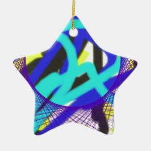 colourful 768 abstract art ceramic tree decoration
