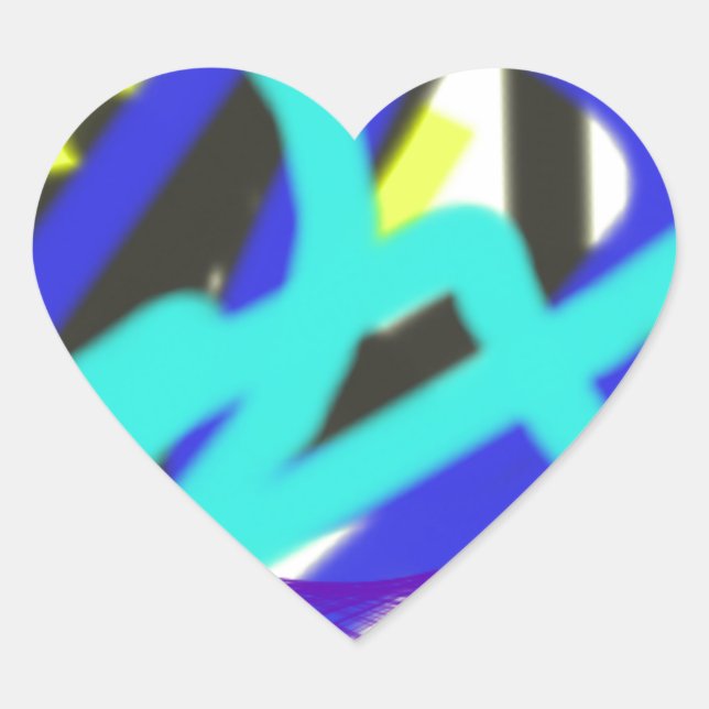 colourful 768 abstract art heart sticker (Front)